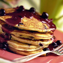 Fluffy Blueberry Pancakes with Sauce
