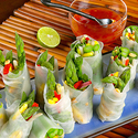 California Asparagus Spring Rolls with Sweet Red Chili Dipping Sauce